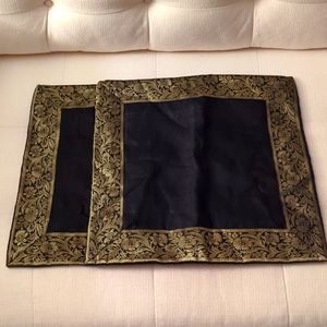 Throw pillow shams in gold & black set of 2